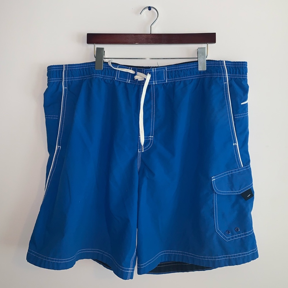 Speedo Blue & White Swim Trunks size XL - Picture 2 of 10